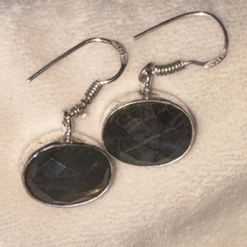 Labradorite and Silver Dangle Earrings